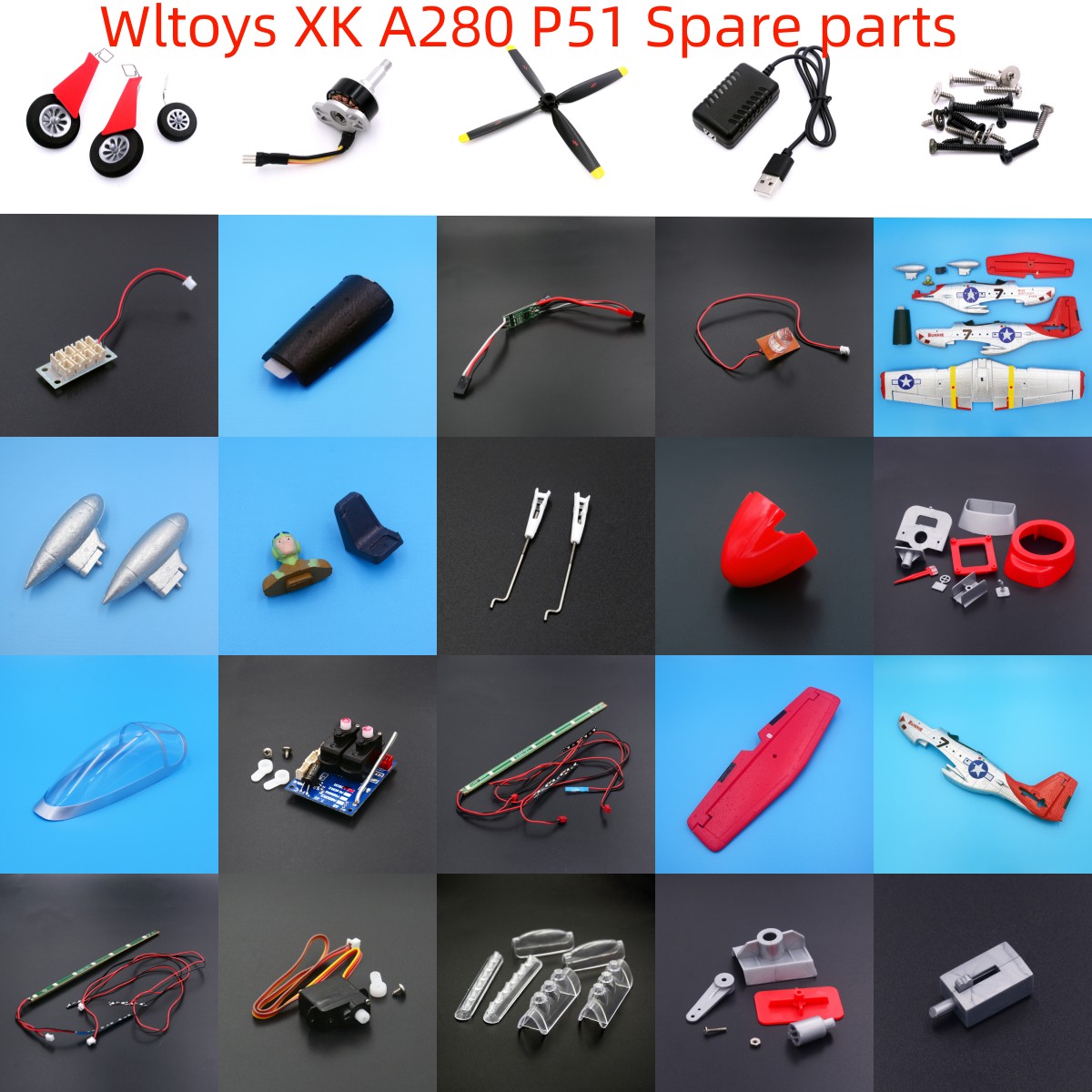Drone Racing Flag - Wltoys-Pièces d'avion RC XK A280 P51,