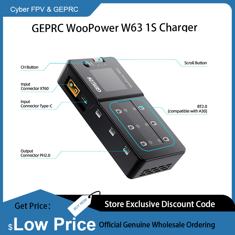 Drone Racing Charger - Chargeur gerpc WooPower W63 1S pour