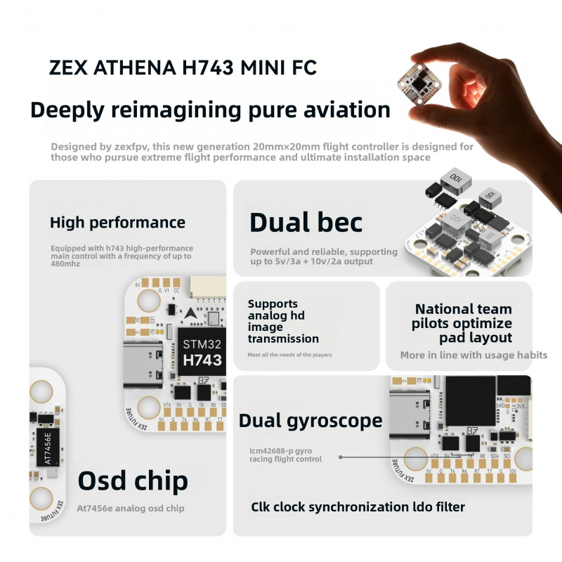 Contrôleur de vol ZEX ATHENA H - Drone Racing Esc avis et prix